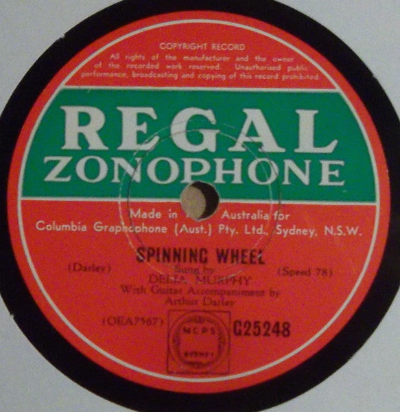 Delia Murphy : Spinning Wheel / Three Lovely Lassies (Shellac, 10")