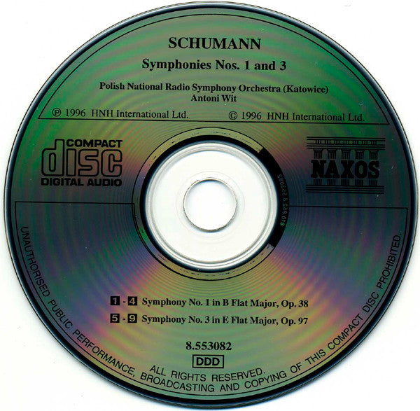 Schumann*, Polish National Radio Symphony Orchestra (Katowice)*, Antoni Wit : Symphonies Nos. 1 "Spring" And 3 "Rhenish" (CD)