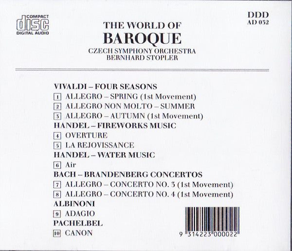 Czech Symphony Orchestra, Bernhard Stopler : The World Of Baroque (CD, Comp)