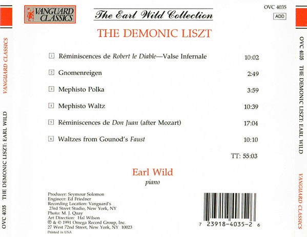 Liszt* - Earl Wild : The Demonic Liszt (CD, Album, RE)
