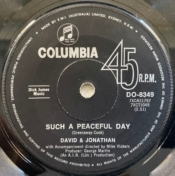 David & Jonathon : Softly Whispering I Love You (7", Single)