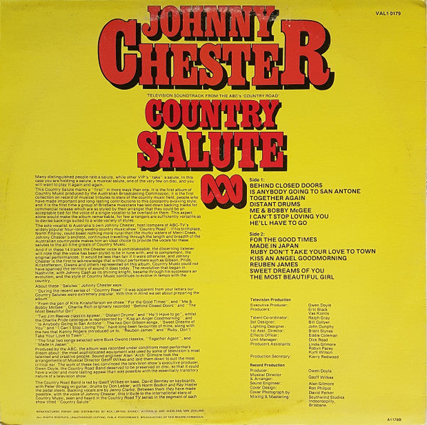 Johnny Chester : Country Salute (LP, Album)