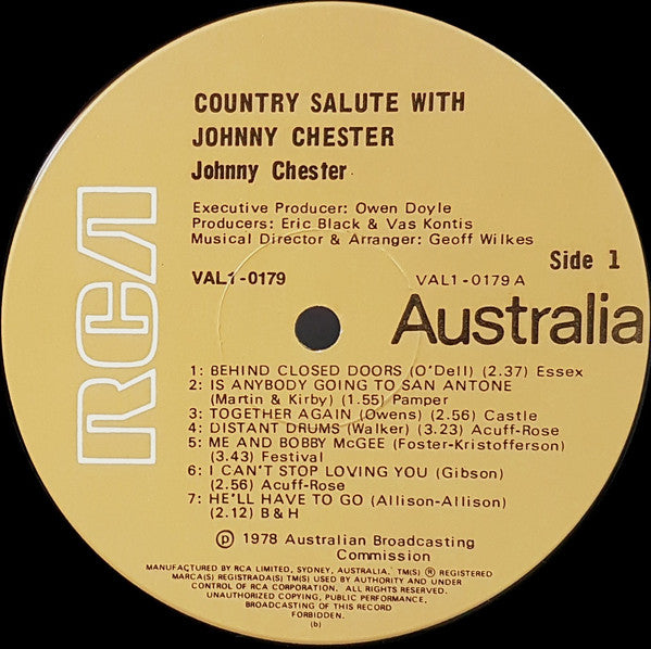 Johnny Chester : Country Salute (LP, Album)