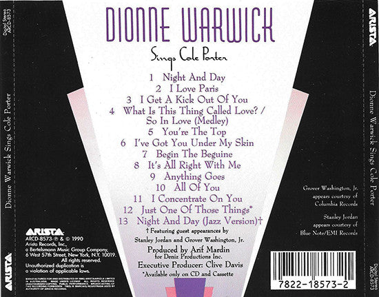 Dionne Warwick : Sings Cole Porter (CD, Album)