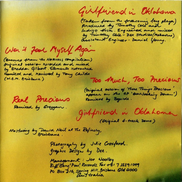 Indigo Husk : Girlfriend In Oklahoma (CD, Single)