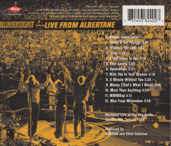 Hanson : Live From Albertane (CD, Album)