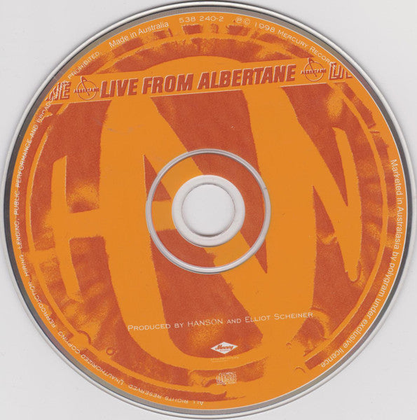 Hanson : Live From Albertane (CD, Album)