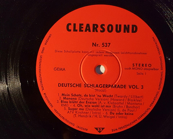 Unknown Artist : Deutsche Schlager-Parade Vol. 3 (Vocal) (LP)