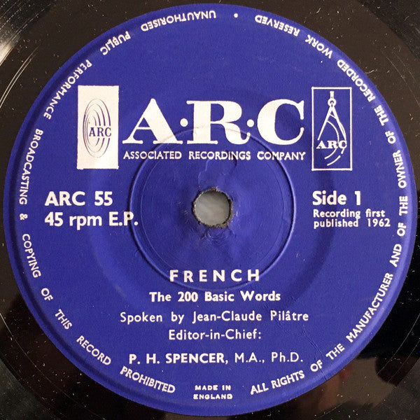 Jean-Claude Pilâtre : French - The 200 Basic Words (7", EP)