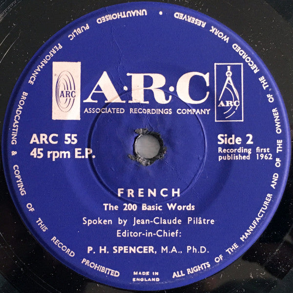 Jean-Claude Pilâtre : French - The 200 Basic Words (7", EP)