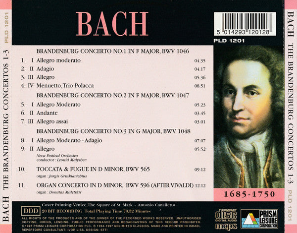 Johann Sebastian Bach, Neva Festival Orchestra : The Brandenburg Concertos 1-3 (CD, Album)