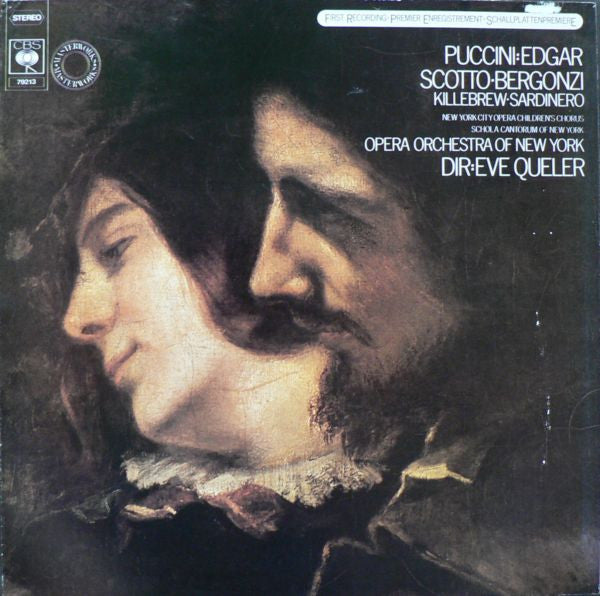 Puccini* - Scotto*, Bergonzi*, Killebrew*, Sardinero*, New York City Opera Children's Chorus, Schola Cantorum Of New York, Opera Orchestra Of New York*, Eve Queler : Edgar (2xLP, Album, Quad + Box)