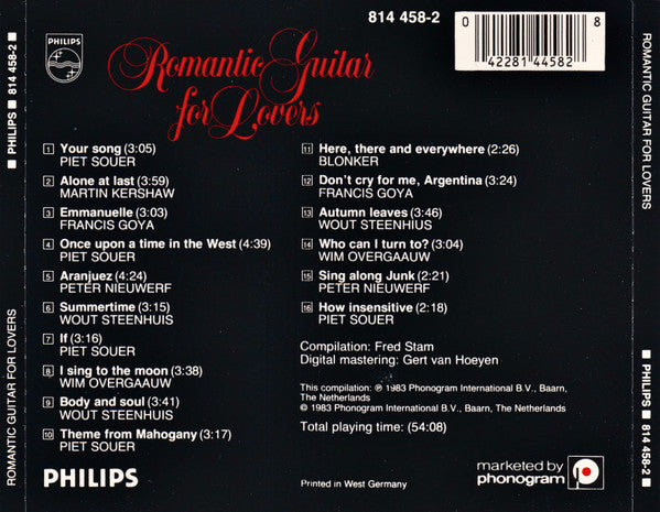 Various : Romantic Guitar For Lovers (CD, Comp)