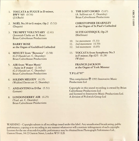 Barry Rose, Christopher Dearnley, Francis Jackson : The Magnificent Organ (CD, Album, Comp)