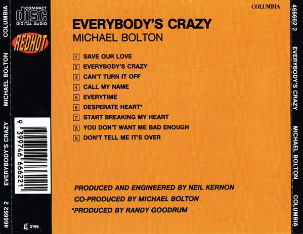 Michael Bolton : Everybody's Crazy (CD, Album, RE)