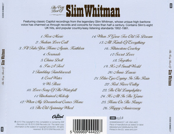 Slim Whitman : The Very Best Of Slim Whitman (CD, Comp)