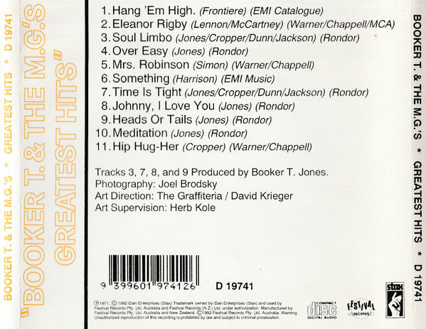 Booker T & The MG's : Greatest Hits (CD, Comp)