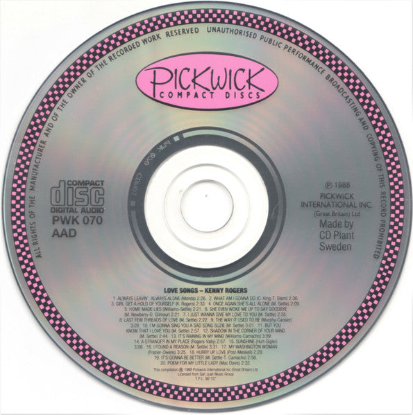 Kenny Rogers : Love Songs (CD, Comp)