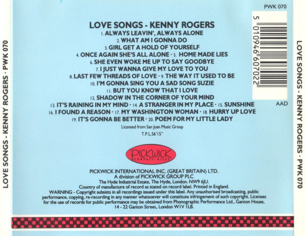 Kenny Rogers : Love Songs (CD, Comp)