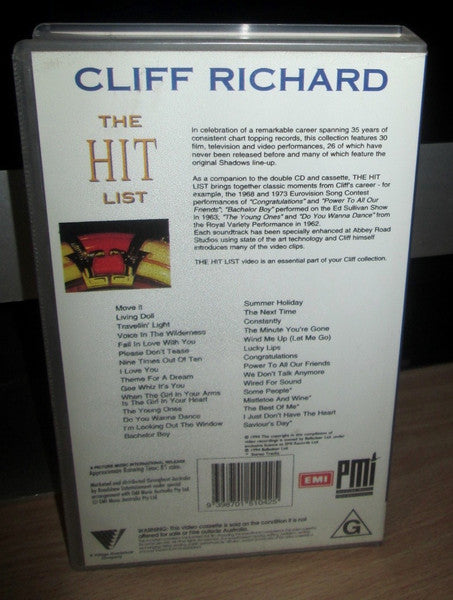 Cliff Richard : The Hit List (VHS, Comp, Mono, PAL)