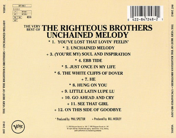 The Righteous Brothers : The Very Best Of The Righteous Brothers - Unchained Melody (CD, Comp)