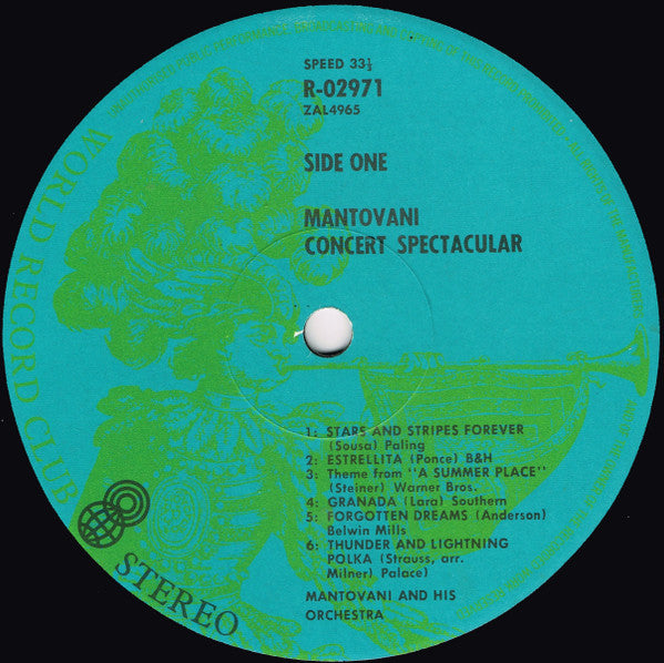 Mantovani : Concert Spectacular (LP, Album, Club, RE, 2nd)