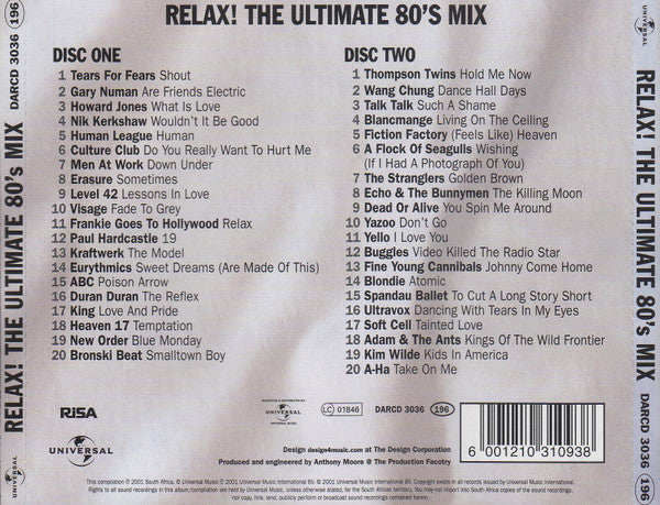 Various : Relax! The Ultimate 80's Mix (2xCD, Comp, Mixed)