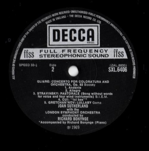 Richard Bonynge / Joan Sutherland, Osian Ellis, London Symphony Orchestra : Russian Rarities (LP, Album, RE)