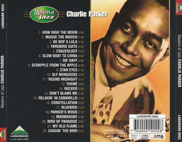 Charlie Parker : Masters Of Jazz (CD, Comp)