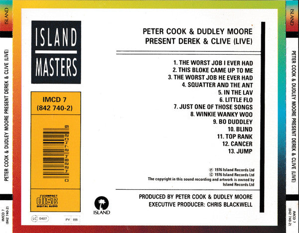 Peter Cook & Dudley Moore Present Derek & Clive : (Live) (CD)