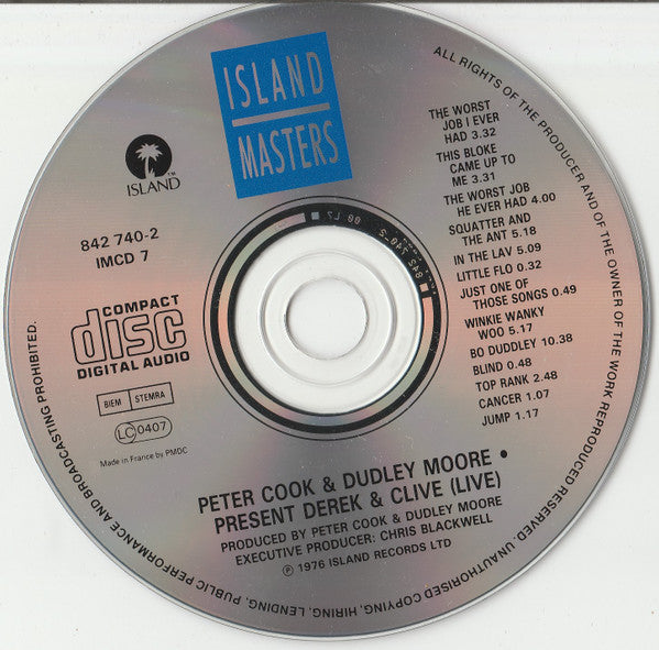Peter Cook & Dudley Moore Present Derek & Clive : (Live) (CD)