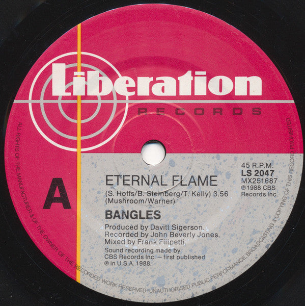 Bangles : Eternal Flame (7", Single)