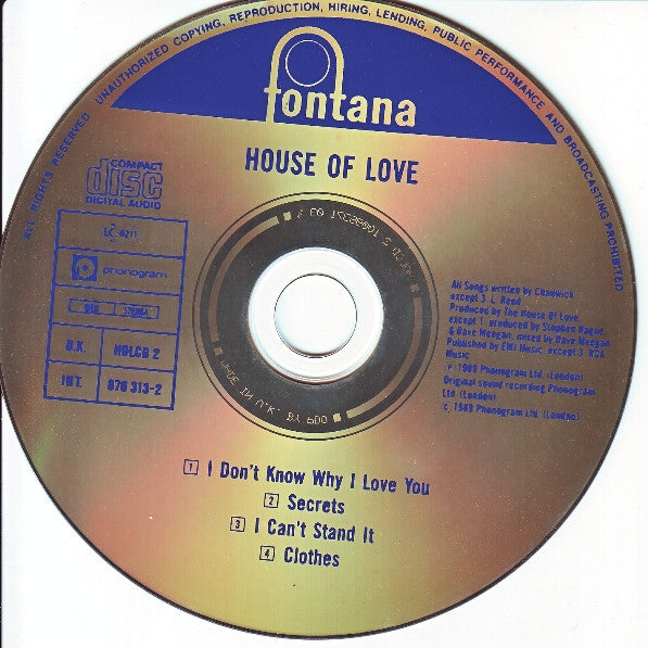 The House Of Love : I Don't Know Why I Love You (CD, Single, Bla)