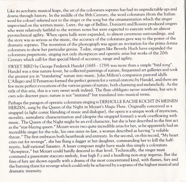 Beverly Hoch : The Art Of The Coloratura (CD)