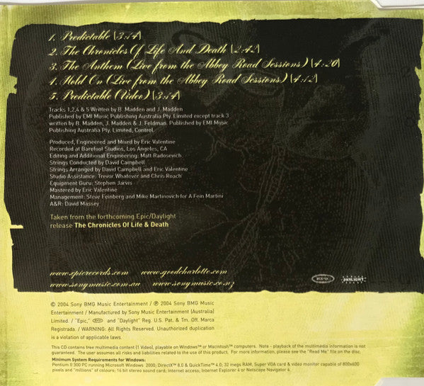 Good Charlotte : Predictable (CD, Maxi, Enh)