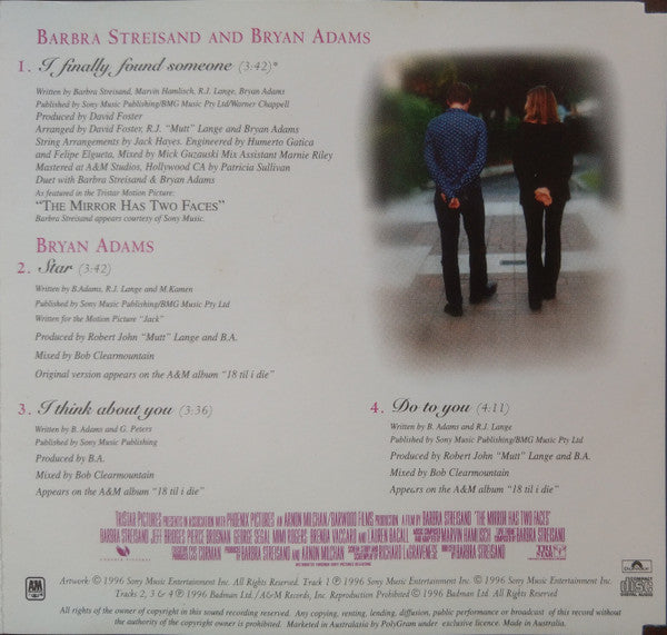 Barbra Streisand, Bryan Adams : I Finally Found Someone (CD, Single)