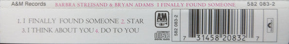 Barbra Streisand, Bryan Adams : I Finally Found Someone (CD, Single)