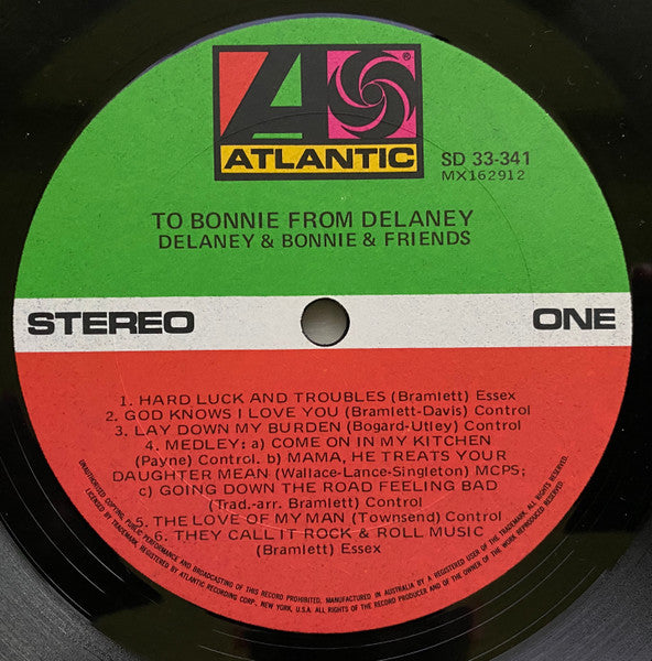 Delaney & Bonnie & Friends : To Bonnie From Delaney (LP, Album)