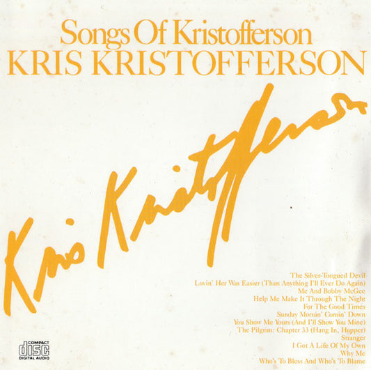 Kris Kristofferson : Songs Of Kristofferson (CD, Comp, RE)