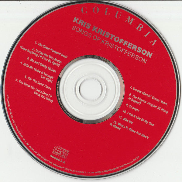 Kris Kristofferson : Songs Of Kristofferson (CD, Comp, RE)