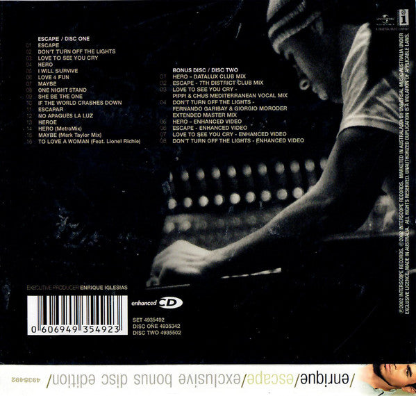 Enrique Iglesias : Escape (CD, Album + CD, Enh + Exc)