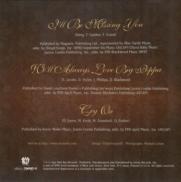 Puff Daddy & Faith Evans / 112 / The Lox : Tribute To The Notorious B.I.G. (CD, Maxi)