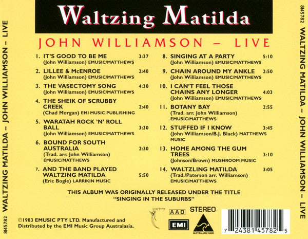 John Williamson : Waltzing Matilda: John Williamson - Live (CD, Album)