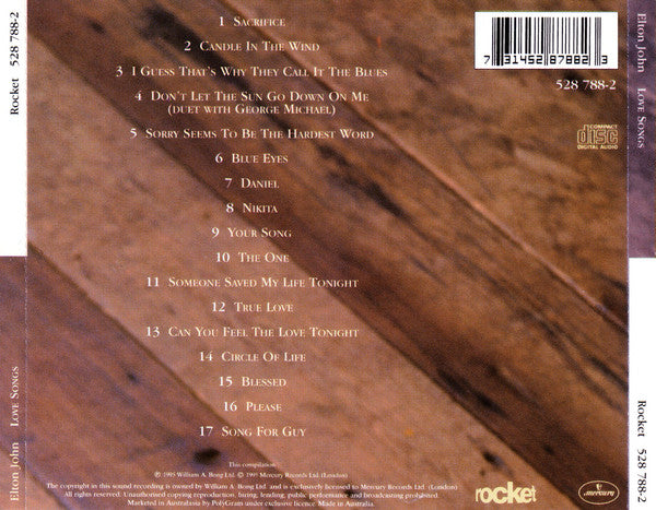 Elton John : Love Songs (CD, Comp)