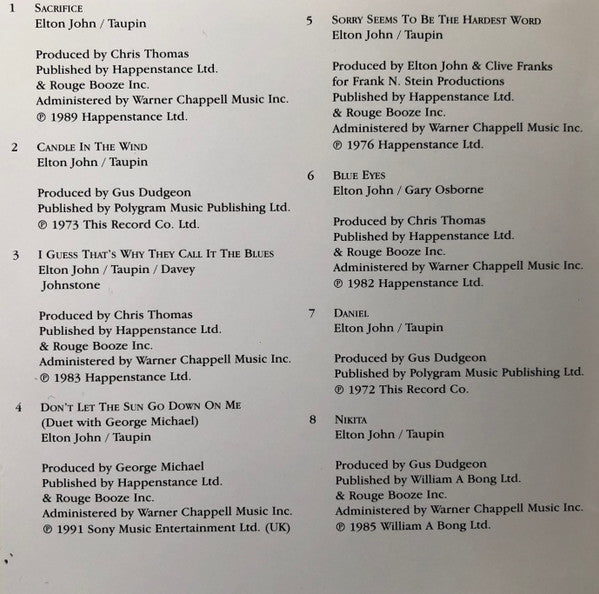 Elton John : Love Songs (CD, Comp)