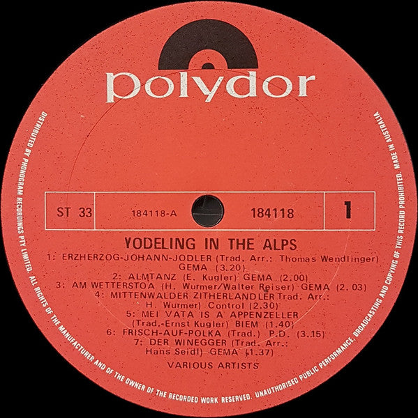 Various : Yodeling In The Alps (LP, Comp)
