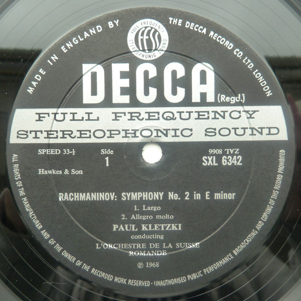 Paul Kletzki Conducts L'Orchestre De La Suisse Romande, Rachmaninov* : Symphony No. 2 (LP, ED2)