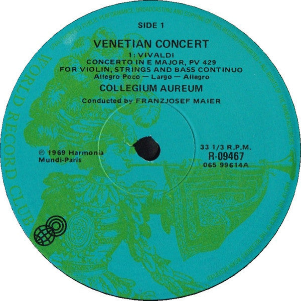 Collegium Aureum / Vivaldi* / Locatelli* / Albinoni* : Venetian Concert (LP, Album, Club)
