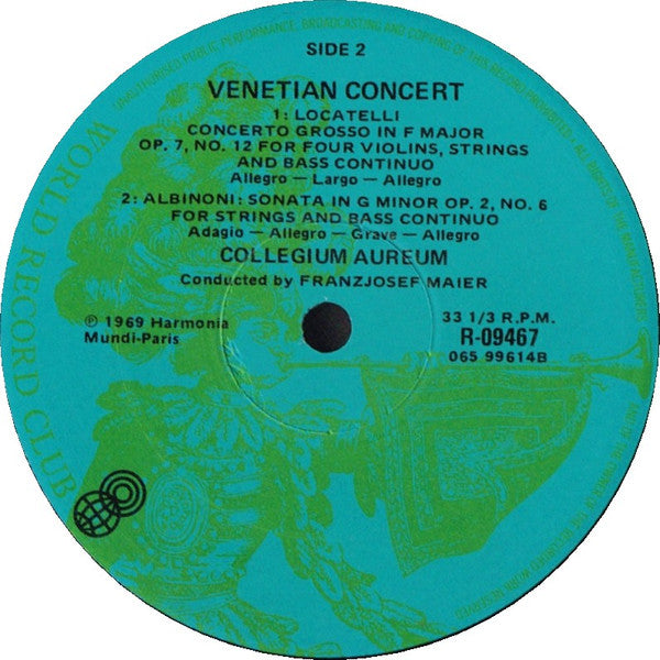 Collegium Aureum / Vivaldi* / Locatelli* / Albinoni* : Venetian Concert (LP, Album, Club)
