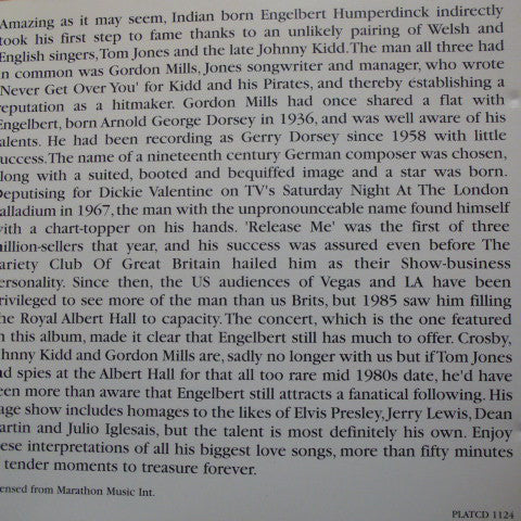 Engelbert Humperdinck : Unforgettable - 26 Favorite Songs In Concert (CD)